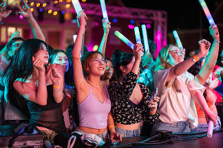 Students at the Block Party